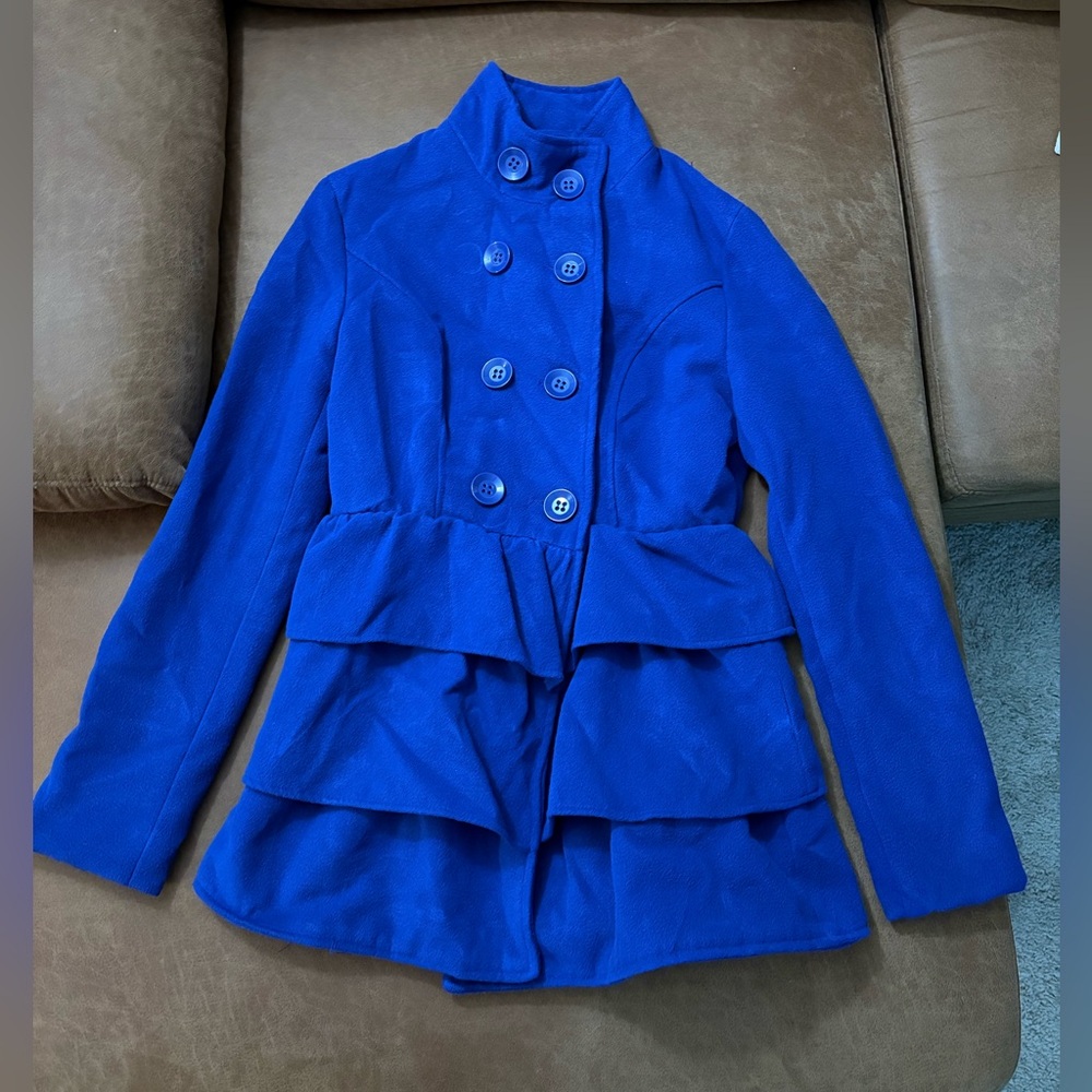 Women's Blue Double-Breasted Jacket size small
